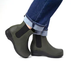 Aalbek Women's Chelsea Boot in Olive