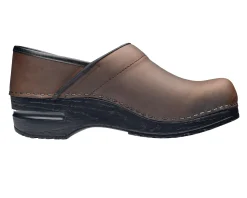 Pro. Oiled Leather Men's Clog in Antique Brown